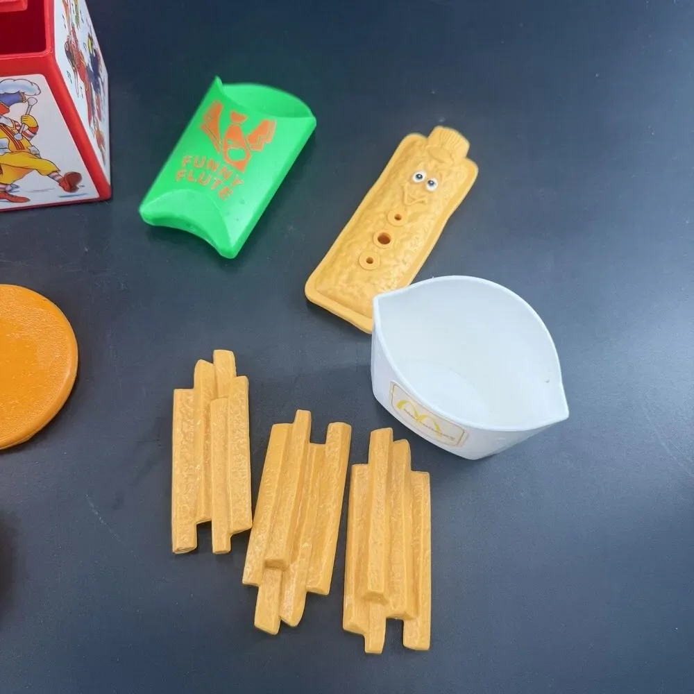 Vintage 1988 McDonald's Happy Meal Toy Food Playset Box Burger Fries Drink Lot